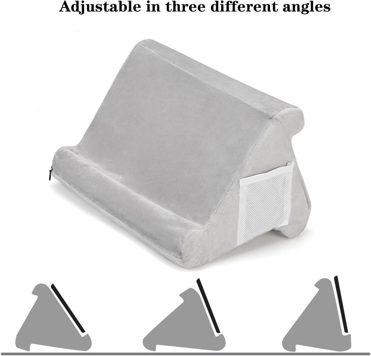 Tablet Stand,Tablet Pillow Stand, Multi-Angle iPad Tablet Reading Stand Pillow Holder for iPad, Tablet, Smartphone, Magazines, Books (Grey) - PuriLite