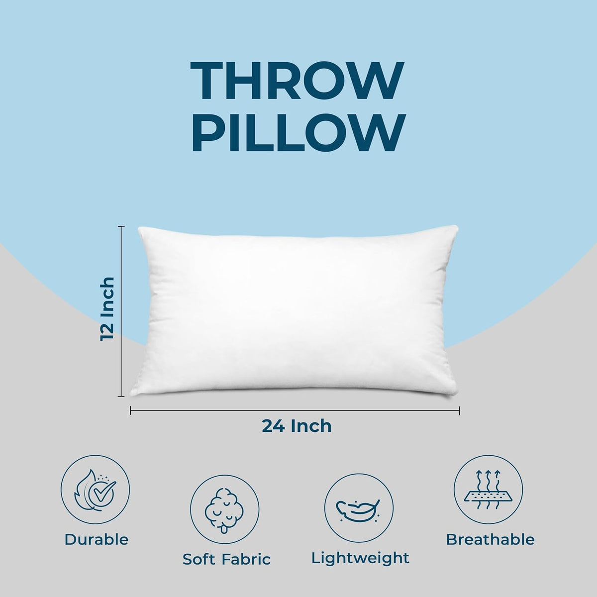 Utopia Bedding Throw Pillows (Set of 4, White), 18 x 18 Inches Pillows for Sofa, Bed and Couch Decorative Stuffer Pillow - PuriLite