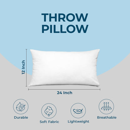 Utopia Bedding Throw Pillows (Set of 4, White), 18 x 18 Inches Pillows for Sofa, Bed and Couch Decorative Stuffer Pillow - PuriLite
