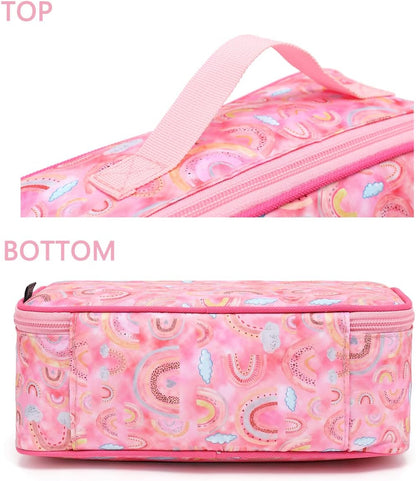 FlowFly Kids Lunch Box Insulated Soft Bag Mini Cooler Back to School Thermal Meal Tote Kit for Girls, Boys, Black - PuriLite