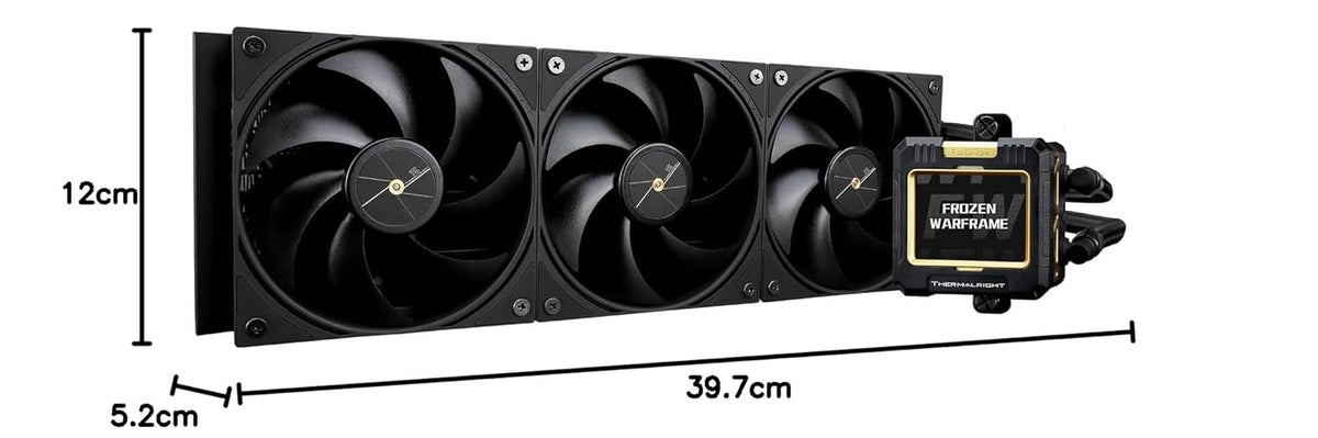 Thermalright FW 360 Black ARGB-360mm AIO CPU Liquid Cooler,IPS LCD Screen with 320 * 240 Resolution,for AM5/Intel LGA1700,‘2.4 inch’Magnet-Absorbent LCD Screen for Images -Black - PuriLite