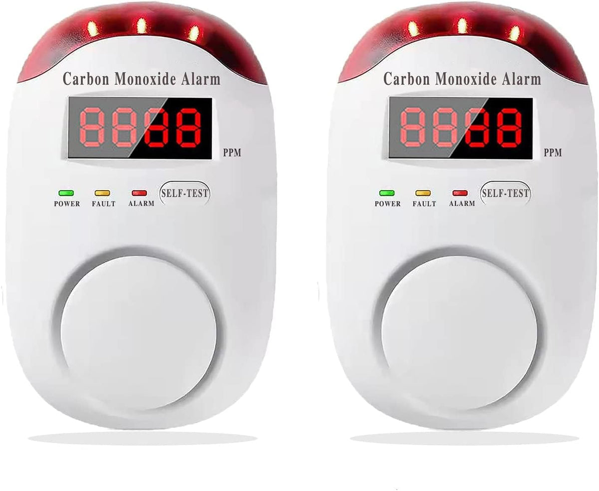 DYWL SECURITY Carbon Monoxide Detectors Portable Carbon Monoxide Detector for Travel Carbon Monoxide Detector Plug in Wall with LED Digital Display Voice Light Plug and Play - 1 Pack - PuriLite
