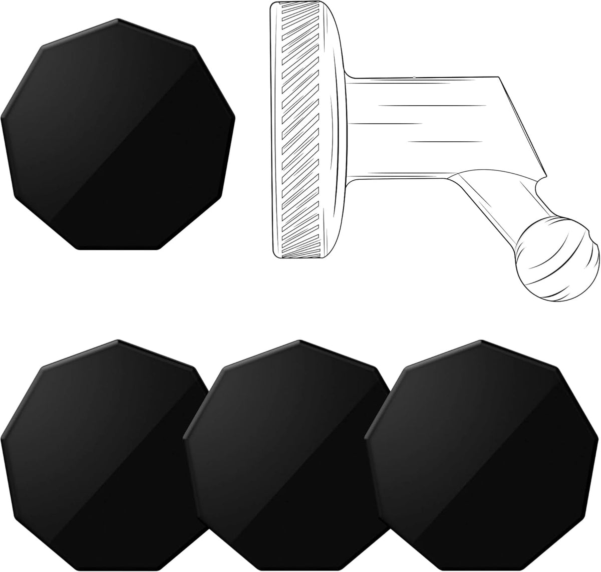 4 Pack Adhesive Replacement Magnet Piece for Garmin Low-Profile Magnetic Mount,Only Windshield Sticky Piece No Mount,for Garmin Dash Cam Mount 45/46/47/55/56/57/65W/66W/67W/Tandem/Speak Plus - PuriLite