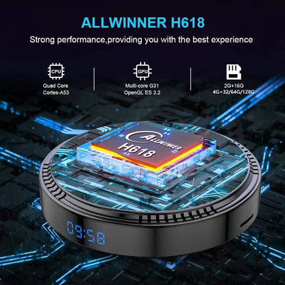 Android 12.0 HK1 Box TV Box 4GB RAM 64GB ROM H618 Quad Core CPU Support Dual WiFi 2.4G+5G/4K/3D BT 5.0 Smart TV Box - PuriLite