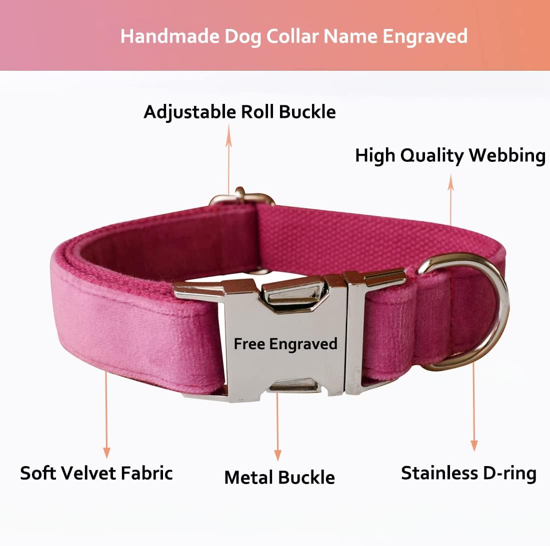 Custom Dog Collar with Metal Buckle - Pet Collars Personalized with Name and Phone Number (Plaid) - PuriLite