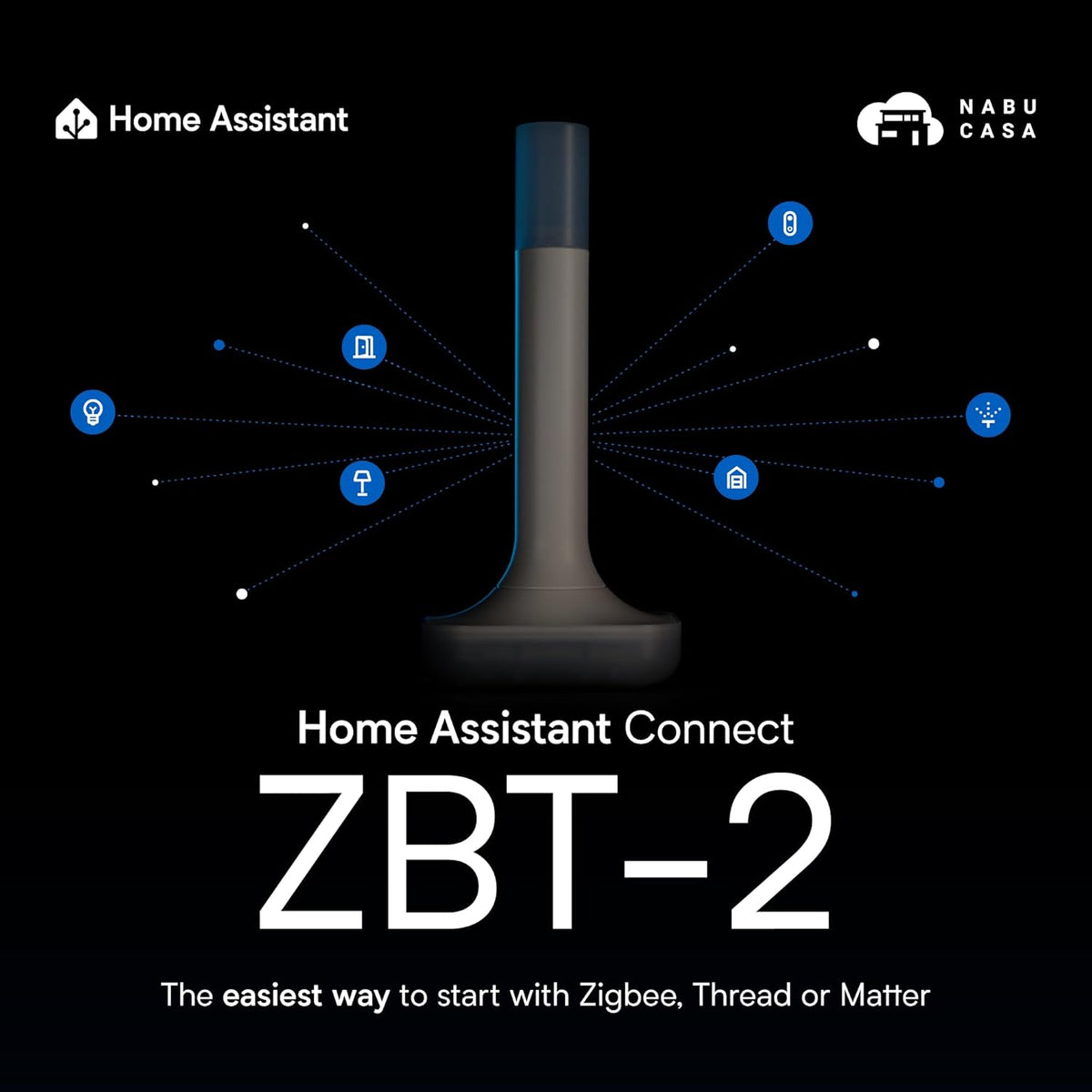 Home Assistant Zigbee Thread Hub Adapter – Smart Home Connectivity Dongle for Matter Devices, High-Performance Wireless Antenna, Plug-and-Play Setup - PuriLite