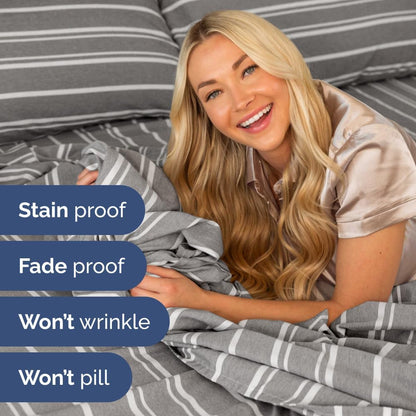 Extra Deep Queen Sheet Set - 6 Piece Breathable & Cooling Sheets - Hotel Luxury Bed Sheets Set - Easy & Secure Fit - Soft, Wrinkle Free & Comfy Sheets Set - White Sheet Set w/Extra Deep Pockets - PuriLite