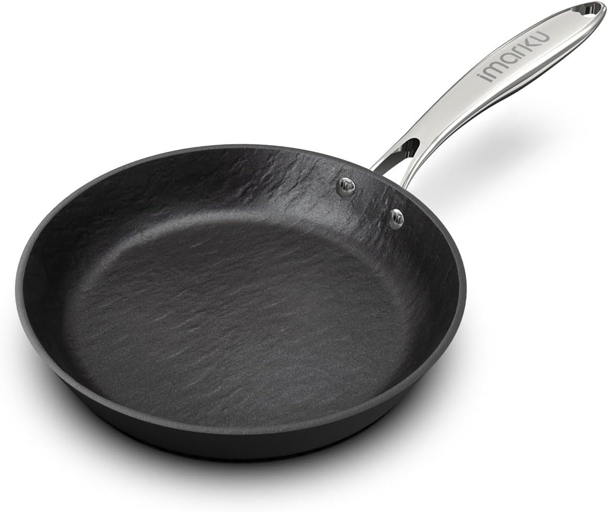 imarku Non Stick Frying Pans - 10 inch Frying Pan Nonstick Skillet, Egg Pan Omelette with Cool Stainless Steel Handle, Dishwasher Safe, Free of PFAS&PFOA, Easy Cleanup, Gifts for Men and Women - PuriLite