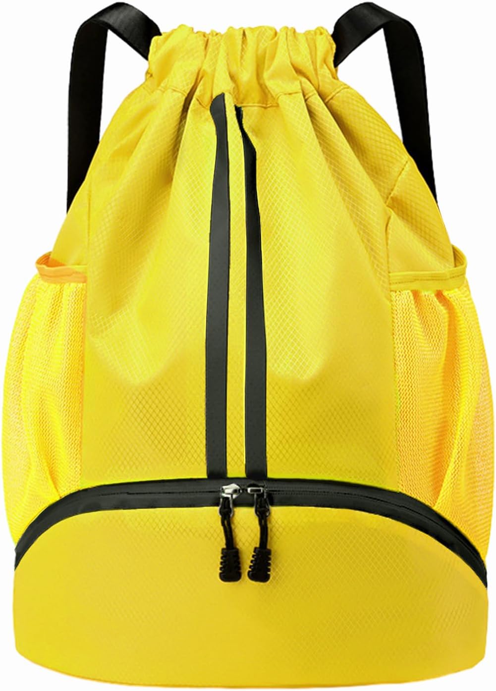 Hoedia Sports Drawstring Backpack - String Swim Gym Bag with Shoes Compartment and Wet Proof Pocket for Women/Men - PuriLite