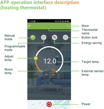 Smart Thermostat, LCD Display Programmable Temperature Controller for Water Floor Heating, Digital Intelligent Wall Thermostat with Timer Working Mode - PuriLite