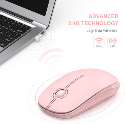 Wireless Mouse, Vssoplor 2.4G Slim Portable Computer Mice with Nano Receiver for Notebook, PC, Laptop, Computer (Sapphire Blue) - PuriLite