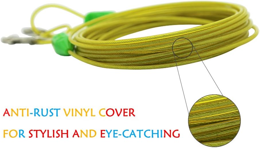 Petest 25ft Reflective Tie-Out Cable for Small Dogs Up to 35 Pounds - PuriLite