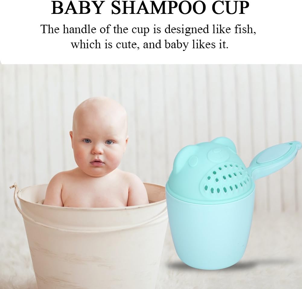 Baby Bath Rinse Cup, Detachable Baby Shampoo Rinser Kid Wash Hair Bathing Flusher for Baby Tub(Green) - PuriLite