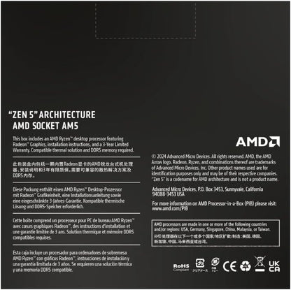 AMD Ryzen™ 7 9700X 8-Core, 16-Thread Unlocked Desktop Processor - PuriLite