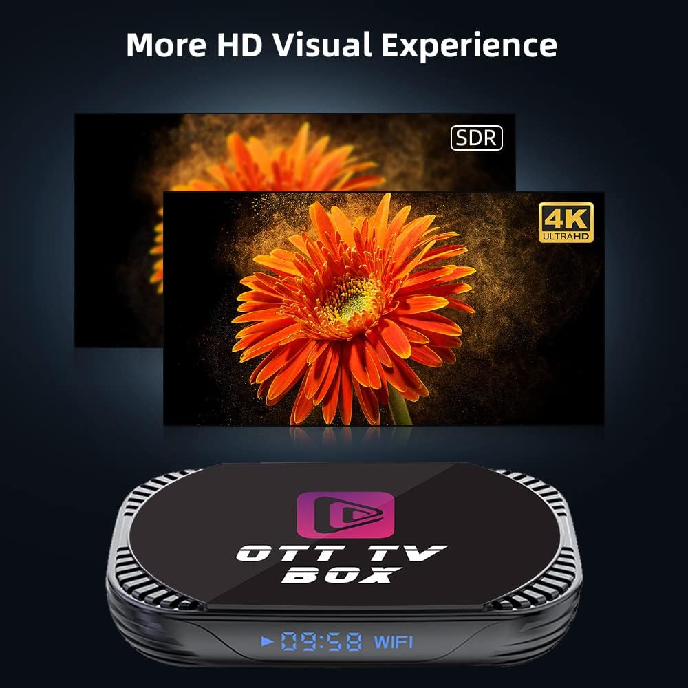Android 11 TV Box MXIII Pro Android TV Box 11.0 Amlogic S905X4 Quad Core 64 Bits, 4GB RAM 64GB ROM Android Box with 1000M LAN AV1 8K/6K/4K 3D USB 3.0 BT 4.0 - PuriLite