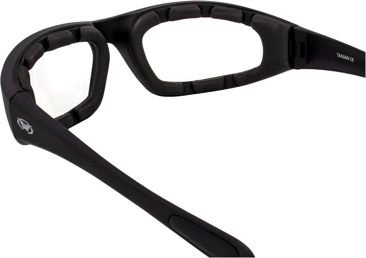 Global Vision Eyewear Kickback Sunglasses with Ethylene Vinyl Acetate Foam, Clear Lens - PuriLite
