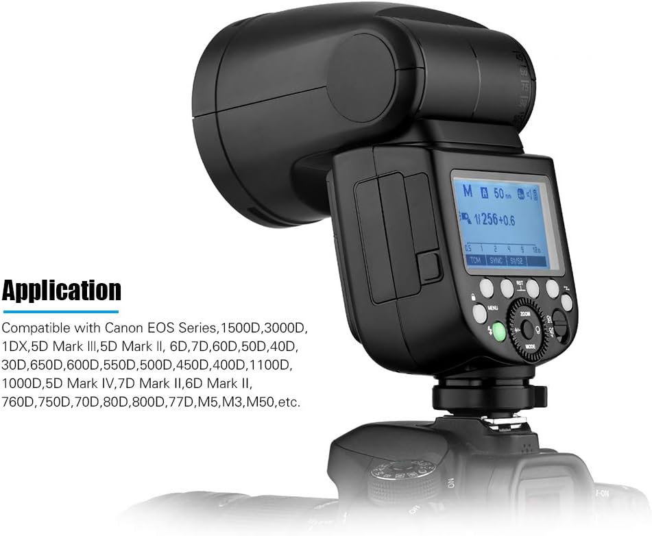 Godox V1C Professional Camera Flash Speedlite Speedlight Round Head Wireless 2.4G Replacement for Canon EOS Series 1500D 3000D 5D Mark LLL 5D Mark ll for Wedding Portrait Studio Photography - PuriLite