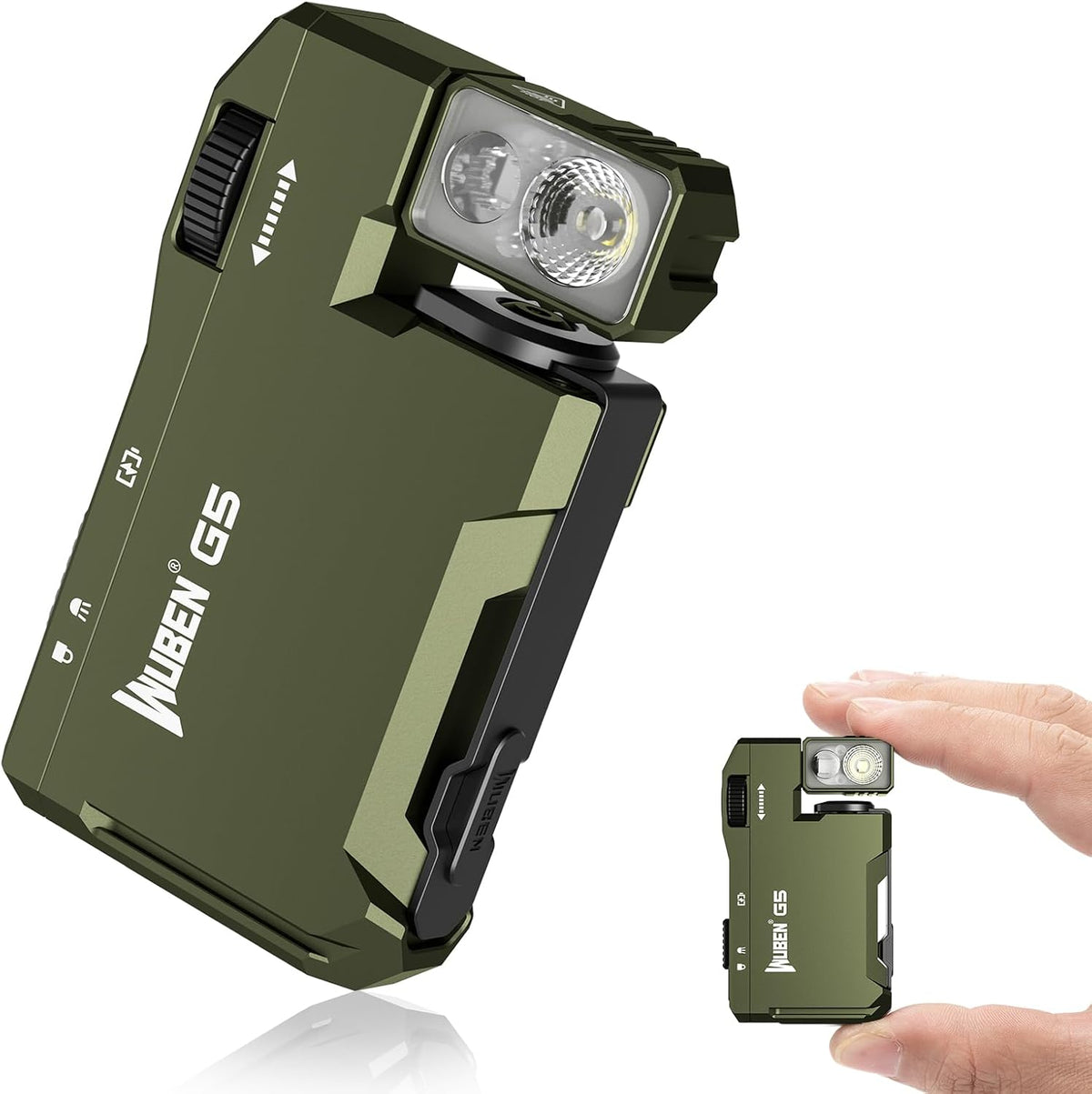 Rechargeable EDC Mini LED Flashlight with RGB Light Modes, 400 Lumens Portable Flat Keychain Flashlight, IP68 Waterproof Magnetic Pocket Light for Camping, Emergency and Everyday Carry - PuriLite