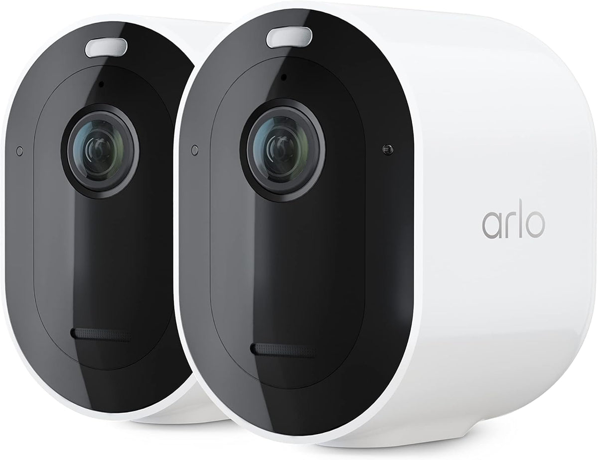 Arlo Pro 5S Spotlight Security Camera 2K HDR | Outdoor | Wire-Free with Spotlight | Dual-Band Wi-Fi Connects to The Strongest Network | 12X Zoom, 2-Way Audio, Color Night Vision, White, 4 Cameras - PuriLite