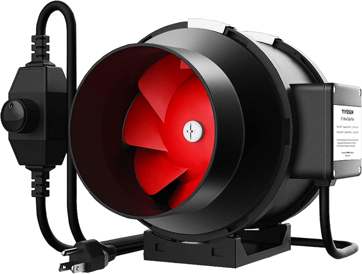 VIVOSUN T6 6 Inch 390 CFM Inline Duct Fan with Variable Speed Controller HVAC Blower for Ventilation - PuriLite
