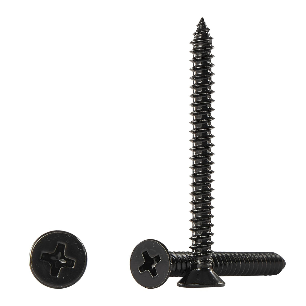 #4 * 2" Wood Screws, Flat Head Phillips Black Stainless Steel, 100Pcs Corrosion Resistant for Wood, Drywall Applications, and Outdoor Use - PuriLite