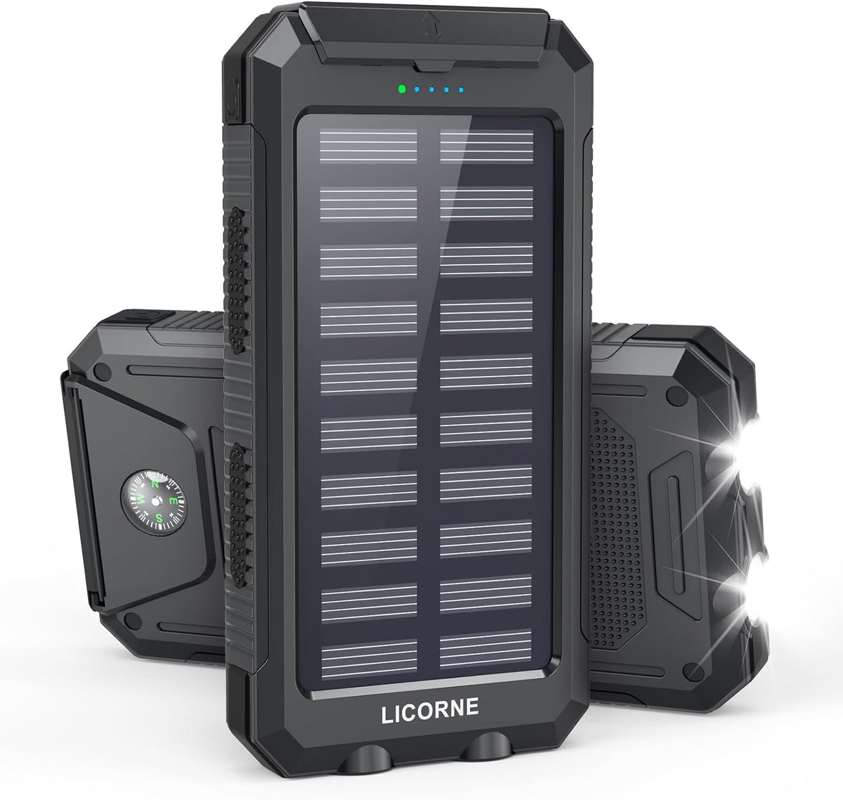 Solar Charger Power Bank Fast Charging - 30000mAh Portable Solar Phone Battery Panel Charger, QC3.0 Dual USB Port Battery Pack Charger Portable for All Cell Phones & Electronic Devices - PuriLite