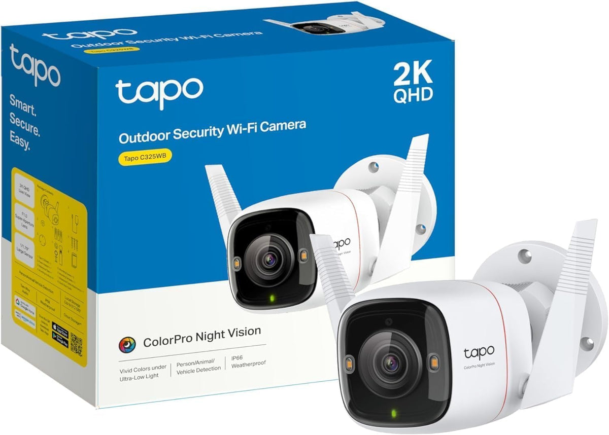 TP-Link Tapo 2K 4MP QHD Security Camera Outdoor Wired, Built-in Siren w/Startlight Sensor, IP66 Weatherproof, Motion/Person Detection, Works with Alexa & Google Home (Tapo C320WS) - PuriLite