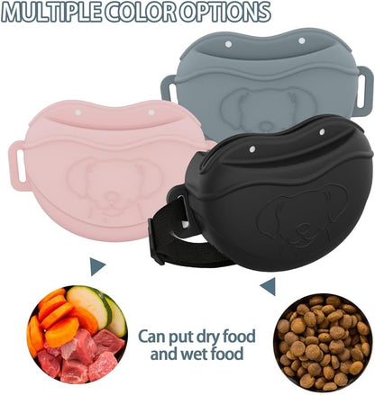TUCANA Silicone Dog Treat Pouch for Pet Training – Upgraded 4 Strong Magnets Enhanced Magnetic Closure, Ease of Cleaning, Come with Adjustable Wasit Belt and Effective Dog Clicker (Grey) - PuriLite