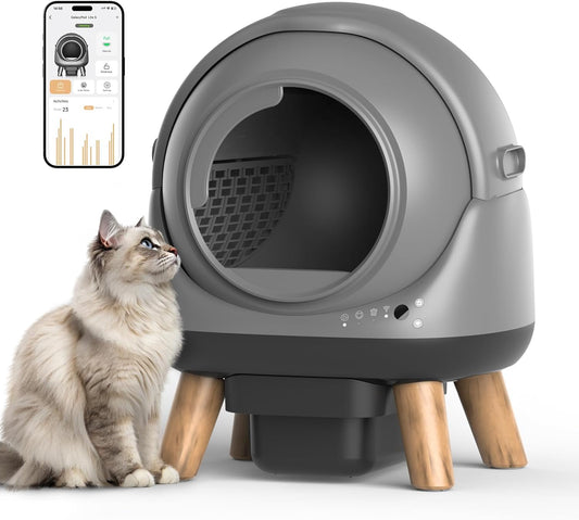 Coziley G1 Self Cleaning Litter Box, Automatic Cat Litter Box, Self-Cleaning Robot with Smart APP Control and Health Monitoring, Includes 2 Roll Trash Bag and Litter Mat - PuriLite