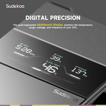 Sudokoo SK700 White AM5 CPU Cooler : 7 Heatpipes CPU Air Cooler for AM5 Exclusive - Single Tower PC Cooling with 120mm FDB PWM Quiet Fan & L-Rail Lock Mount - PuriLite