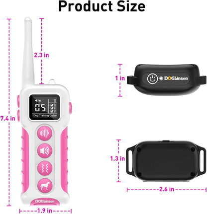 DOGLinsen No Shock Dog Training Collar with Remote 3300ft Range, Vibrating Dog Collar, Vibration Collar for Small Medium Large Dogs, 9 Style Tones and Vibration Collar - PuriLite