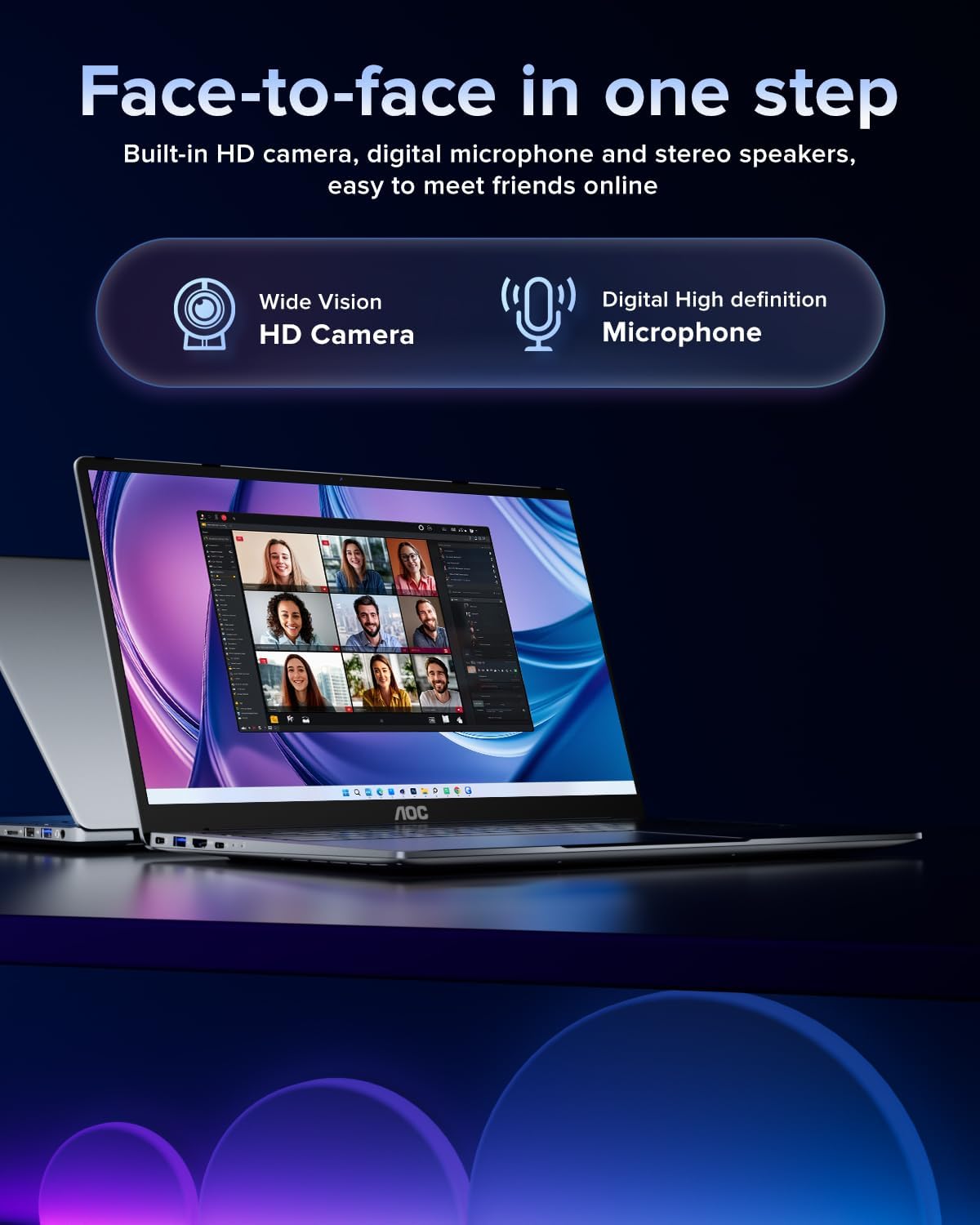2025 AOC AX15 Laptop, 15.6-inch FHD (1920 x 1080) Display, Intel N97(4C/4T) Processor, 16GB DDR4 RAM, 512GB SSD, Windows 11 Pro, WiFi5, BT5.0, 38Wh Battery - PuriLite