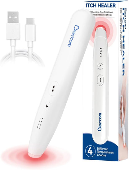 Berrcom Insect Sting and Bite Relief Stick, Chemical-Free Treatment of Insect Bites for Symptom Relief from Itching and Swelling Rechargeable Bug Bite Itch Relief Thing for Mosquito Bites - PuriLite