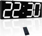 CHKOSDA Digital Wall Clock with Double Sided Display, Large Digital Clock with Timer,Alarm,Temperature and Date,Two Faced Hanging Wall Clock with 6''Number (White) - PuriLite