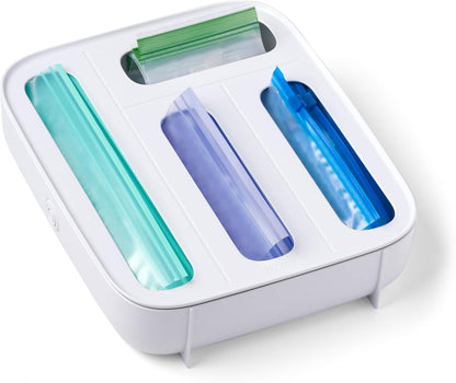 YouCopia StoraBag Drawer Food Bags Dispenser, 3-Slot, Plastic Sandwich Bag Organizer for Kitchen Storage - PuriLite
