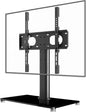 Suptek Universal TV Stands, Table Top TV Stand, Pedestal TV Stand for Most 17"-55" Screens, Height Adjustable TV Base Stand with Tempered Glass Base and Wire Management, Hold up to 40kg, VESA 75/400mm - PuriLite