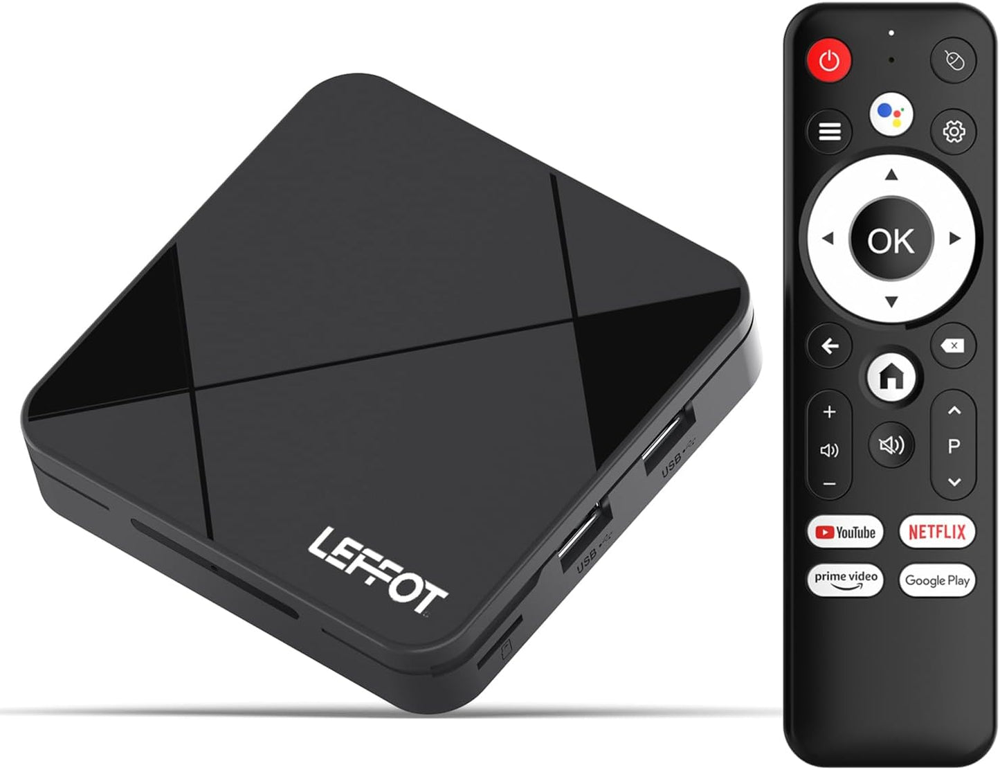 LEFFOT Android TV Box 2025,4K UHD Steaming Devices for TV,2GBRAM + 8GBROM,with HDR10,2.4G&5G WIFI6,BT 5.0,Smat TV Box RK3518 - PuriLite