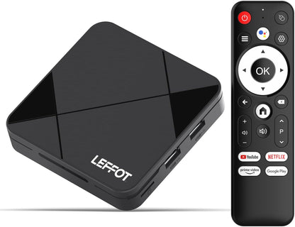 LEFFOT Android TV Box 2025,4K UHD Steaming Devices for TV,2GBRAM + 8GBROM,with HDR10,2.4G&5G WIFI6,BT 5.0,Smat TV Box RK3518 - PuriLite
