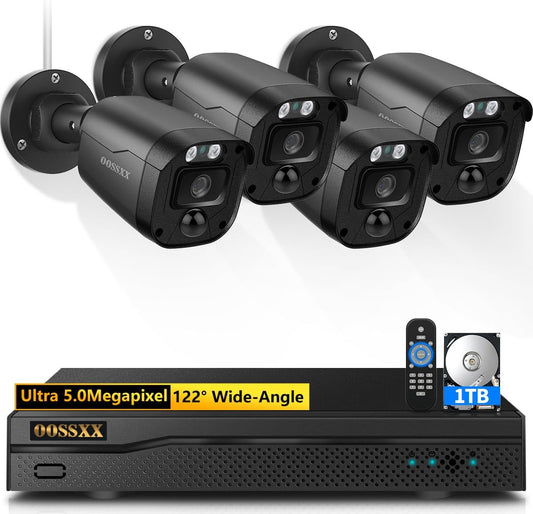 (Full HD 5MP Definition) Outdoor Wired Security Camera System Video Surveillance Cameras for Home Security DVR Systems, CCTV Camera for House Video Monitor Outside Surveillance - PuriLite