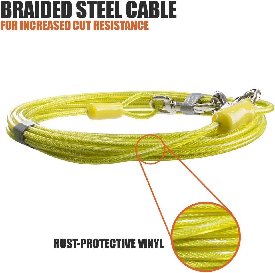 BV Pet Small Tie Out Cable for Dog up to 35 Pound, 25-Feet - PuriLite