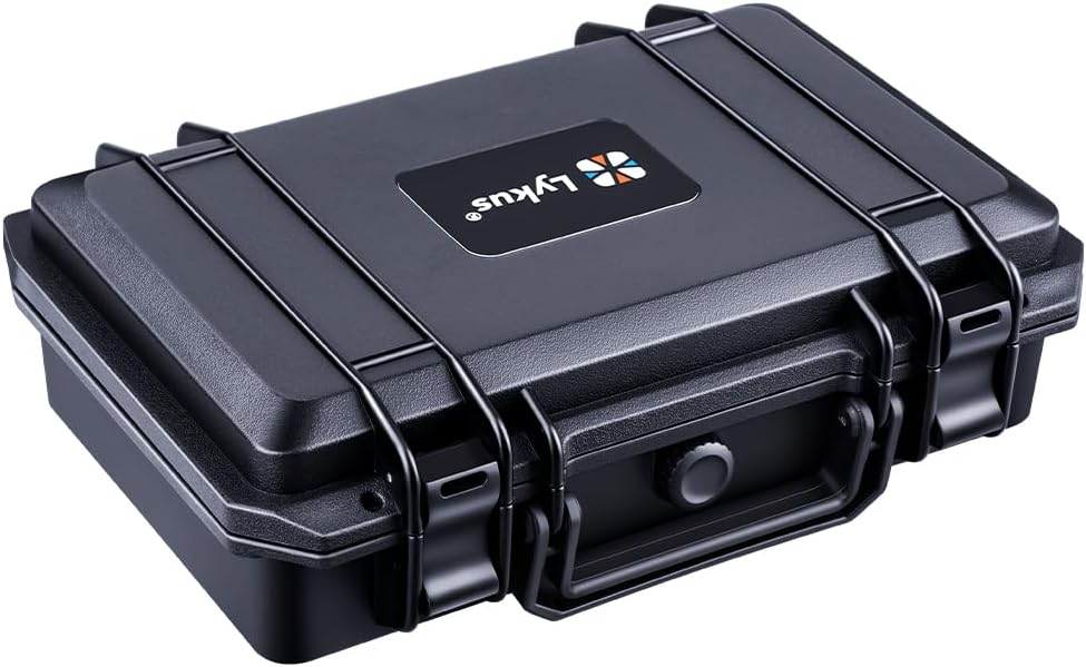 Lykus HC-2710 Portable Waterproof Hard Case with Foam, Camera Case with Customizable Fit Foam,Fit use of Drones,Camera, Equipments, Interior Size 27x16x8 cm - PuriLite