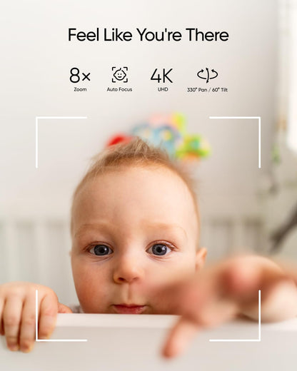 eufy Baby Monitor E21 with 4K Camera, Hybrid Wi-Fi and No Wi-Fi Connection, App and Monitor Control, Ultra-Clear Night View, Pan-Tilt, 8× Zoom, Portable Camera with Built-In Battery, ANR, Smart Alerts - PuriLite
