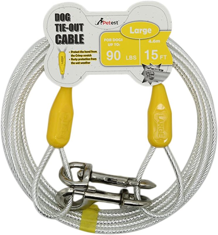 Petest 25ft Reflective Tie-Out Cable for Small Dogs Up to 35 Pounds - PuriLite