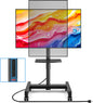 Rfiver Mobile TV Stand with Power Outlet, Rolling TV Stand for 13-50 Inch LCD LED Flat Panel Curved Screen, Tilting and Rotating Mount, Portrait to Landscape, Holds up to 55lbs, Max VESA 200x200mm - PuriLite