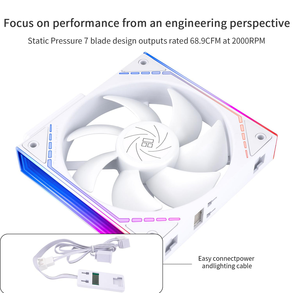 Thermalright TL-M12QR X3 Case Fan, CPU Cooler Comes with ARGB Mirror Light Effect,PC PWM Silent Cooling with 1500RPM Speed,Reverse CPU Cooler Fan (120mm, Black) - PuriLite