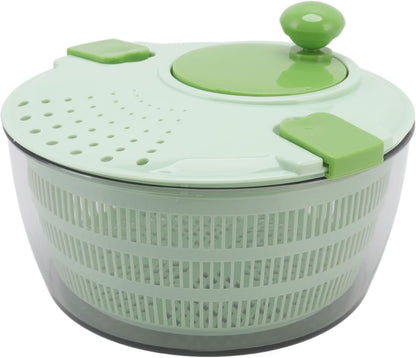 Salad Spinner, 4L Large Manual Vegetable Spining Washer with Secure Lid Lock & Clear Bowl, Lettuce Spinner for Salad, Vegetable Prepping - PuriLite
