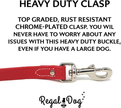 Regal Dog Products Medium Orange Dog Collar with Heavy Duty Double Buckle & D Ring | Vinyl Coated, Custom Fit, Adjustable Biothane Dog Collar Chew Resistant Waterproof Center-Ring Collar for Dogs - PuriLite