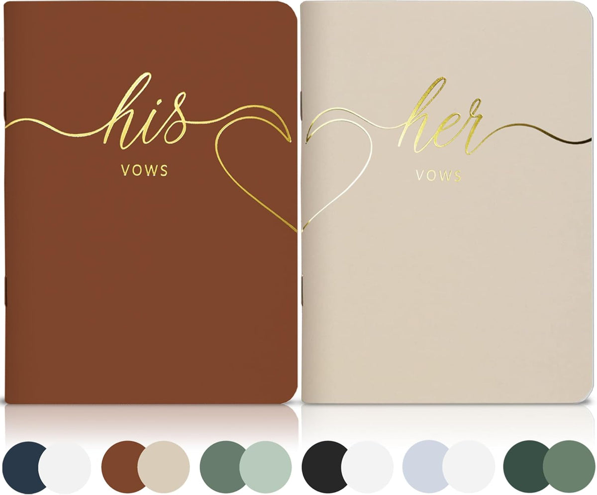LSSH GmbH Vow Books - His and Hers Wedding Essentials, 28 Pages, 5.5" X 4" (Dark Green & Sage) - PuriLite