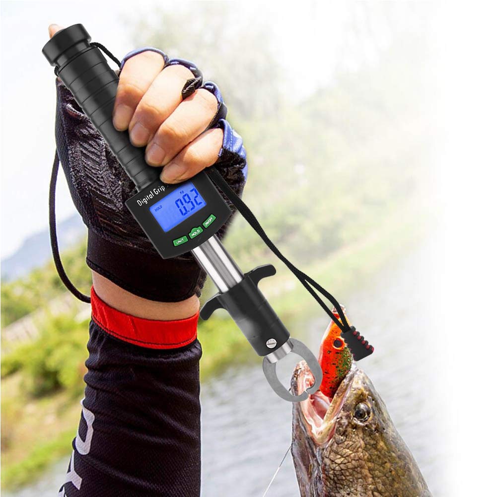 Fish Lip Grip with LED Display Multi-Function Digital Fish Grip Scale 25 Kg 55LB Electronic Control Grabber - PuriLite