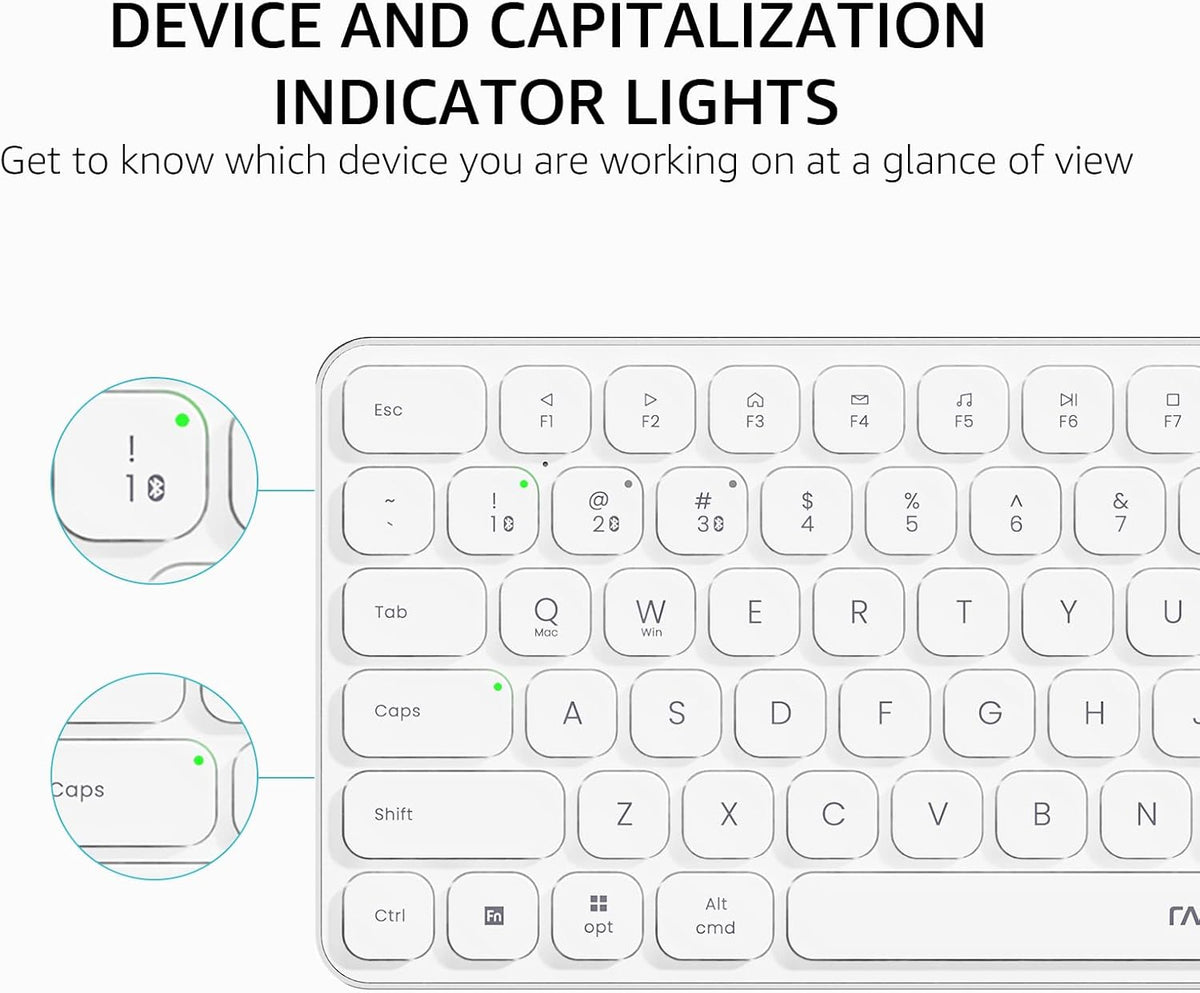 RAPOO Keyboard and Mouse Wireless - 9010M Multi-Device Wireless Keyboard Mouse Combo, 2.4GHz/Bluetooth 5.0/4.0 Wireless Keyboard Mouse Set for Windows/Mac/Linux/Chrome, Support 4 Devices, Silent Click - PuriLite